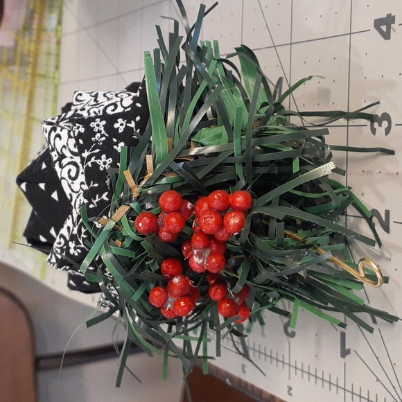 #14 Quilted Pinecone Shaped Christmas Decor. Approximately 3"x4". - Picture 3 of 3